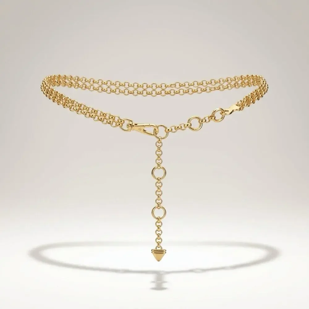Vintage 90s-Y2K Gold Tone Chain Women’s Dressy Formal Dress Belt Adjustable 35”